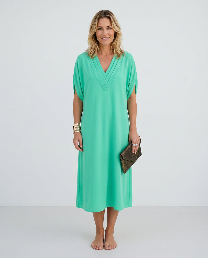 Maeva | V-Neck Multi-Layered Casual Midi Dress