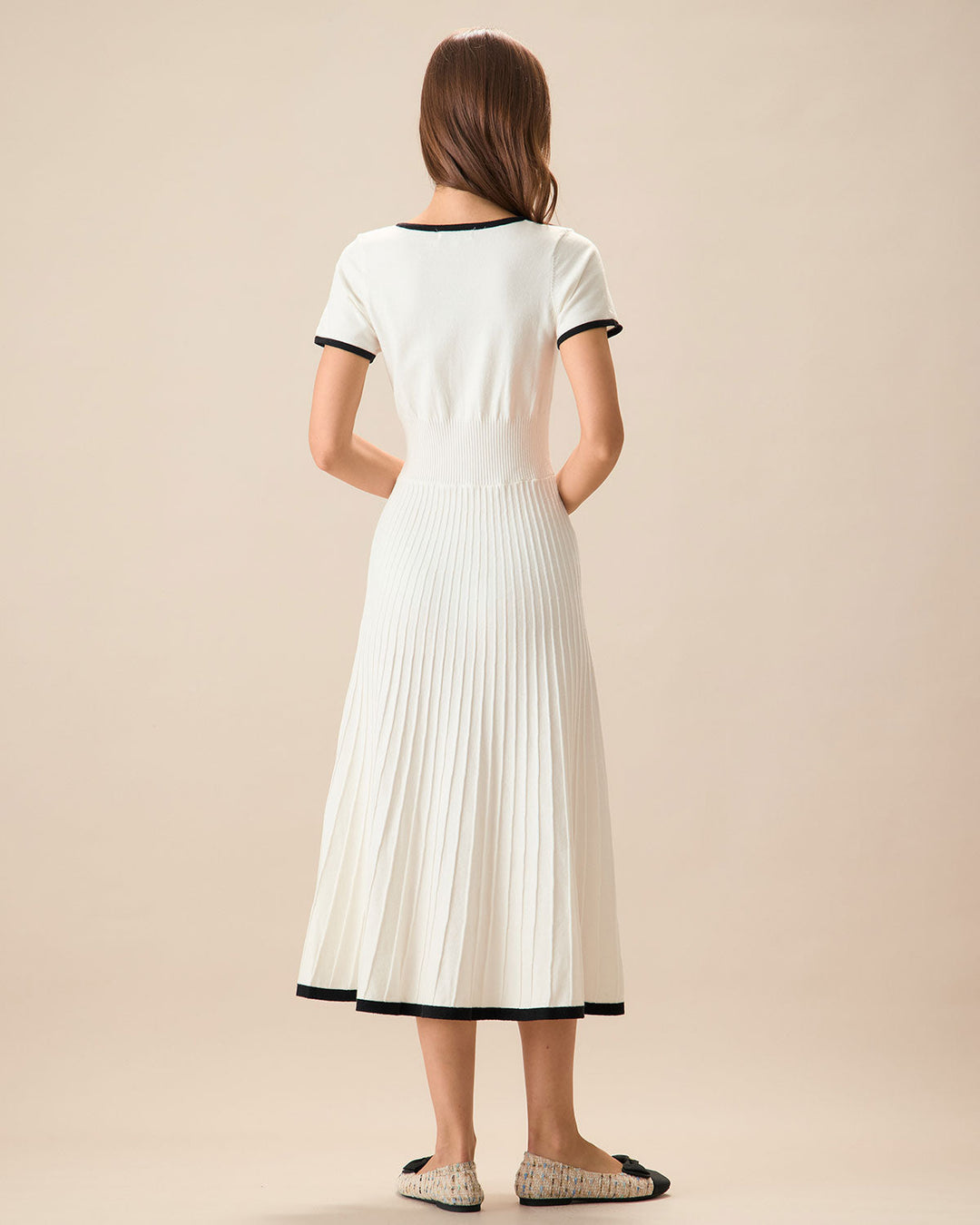 Mabel | Contrast Knit Jumper Midi Dress