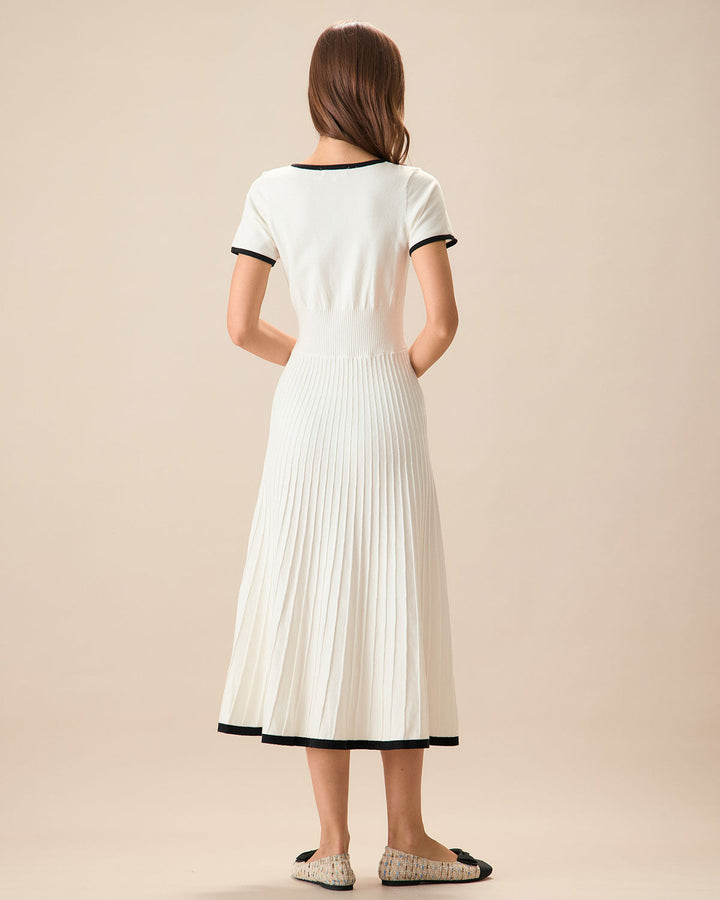 Mabel | Contrast Knit Jumper Midi Dress