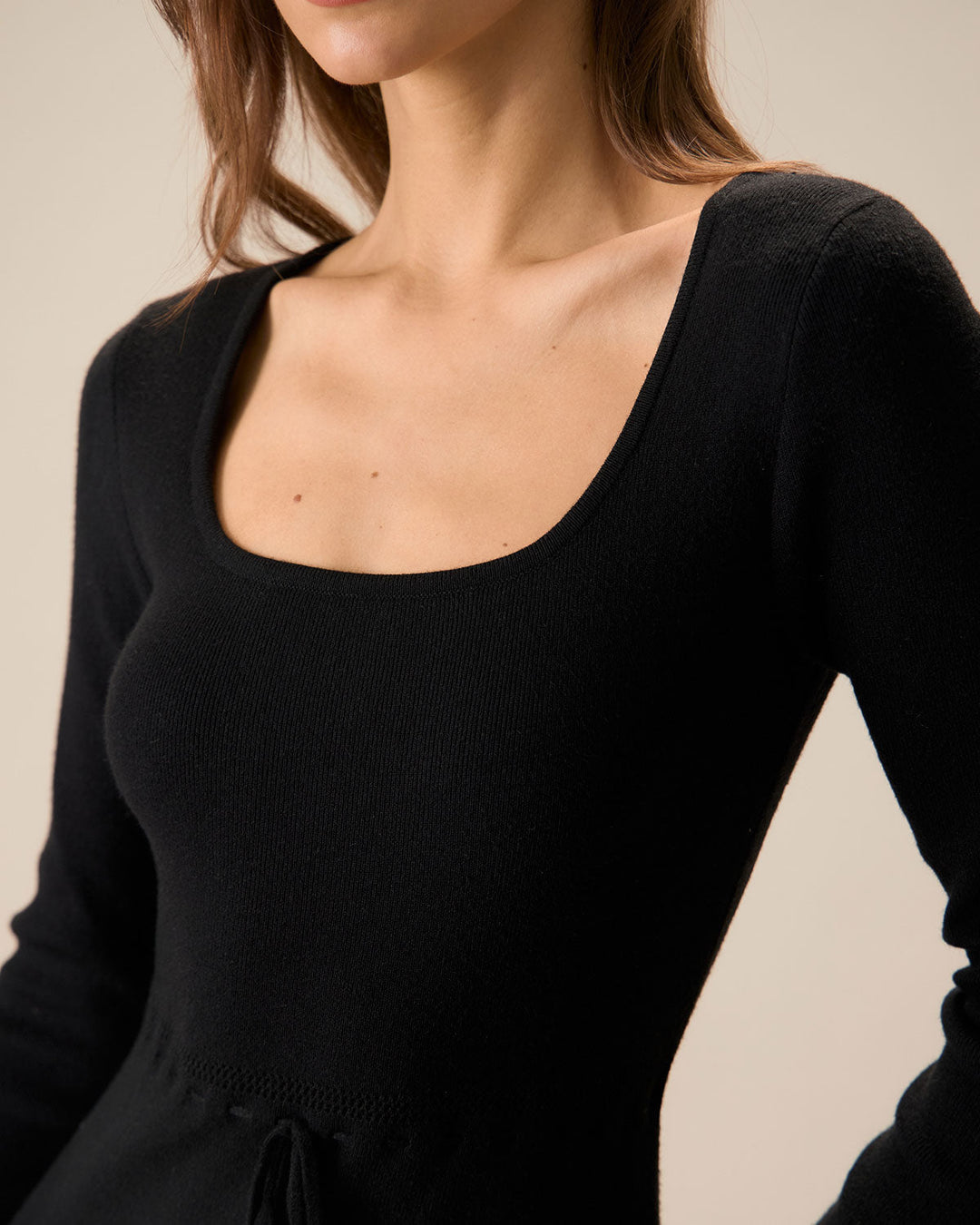 Cleona | Square Neck Mermaid Jumper Maxi Dress