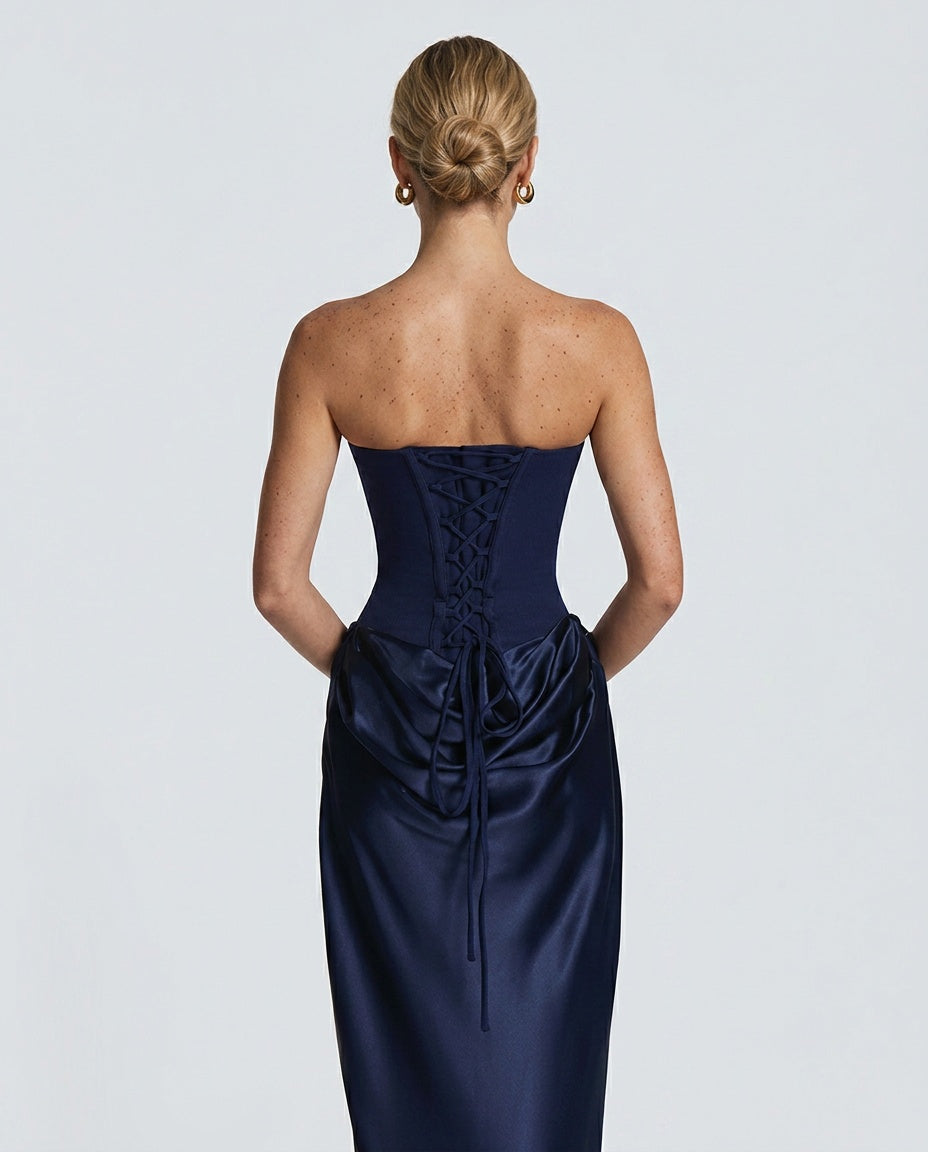 Ivy | Lace-Up Corset Maxi Dress