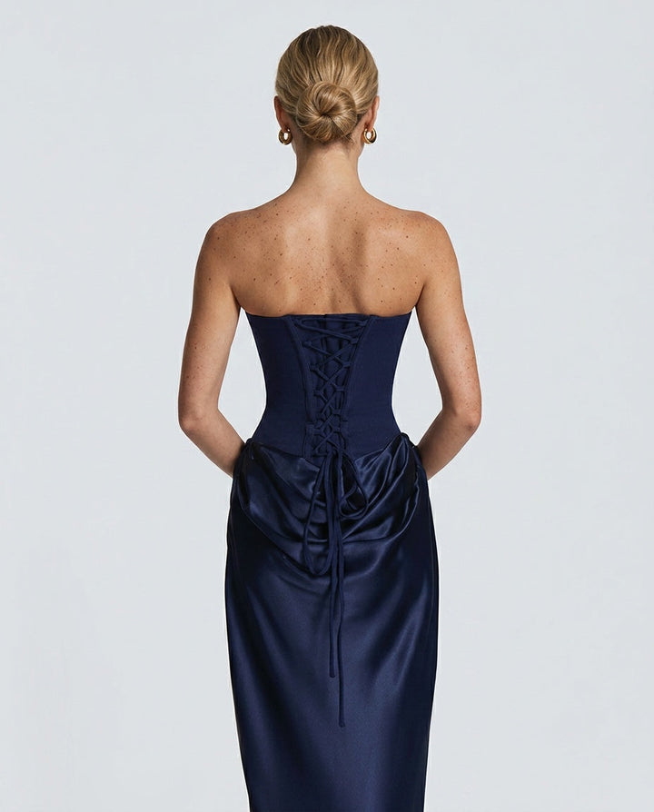 Ivy | Lace-Up Corset Maxi Dress