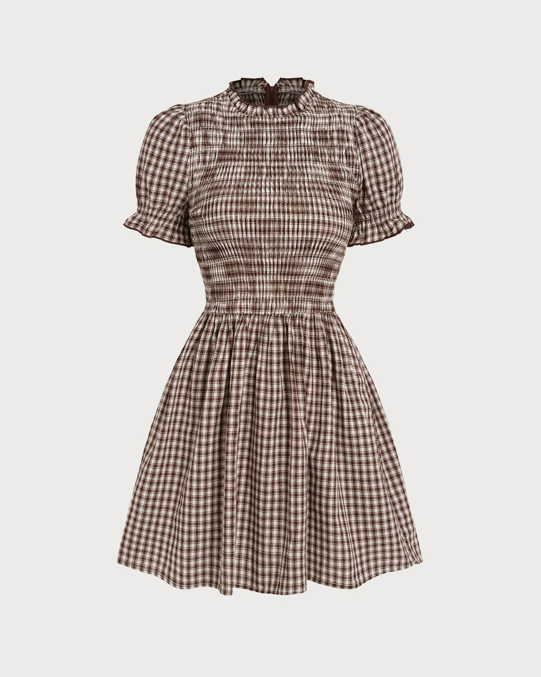 Cleo | Gingham Puffed Sleeve Mini Dress