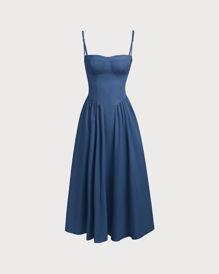 Fleur | Square Neck Pocket Slip Midi Dress