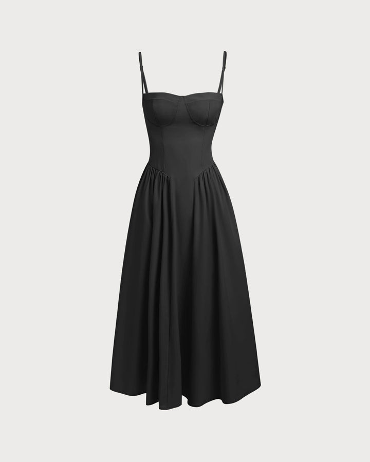 Imogen | Square Neck Pocket Slip Midi Dress