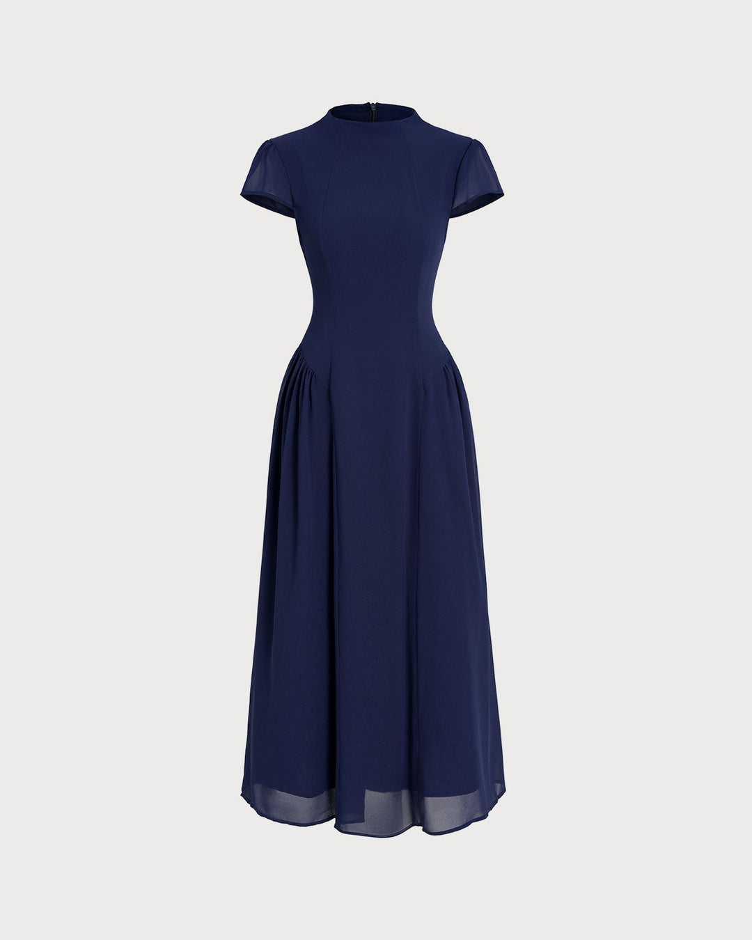 Anouk | Puffed Sleeve Blue Midi Dress