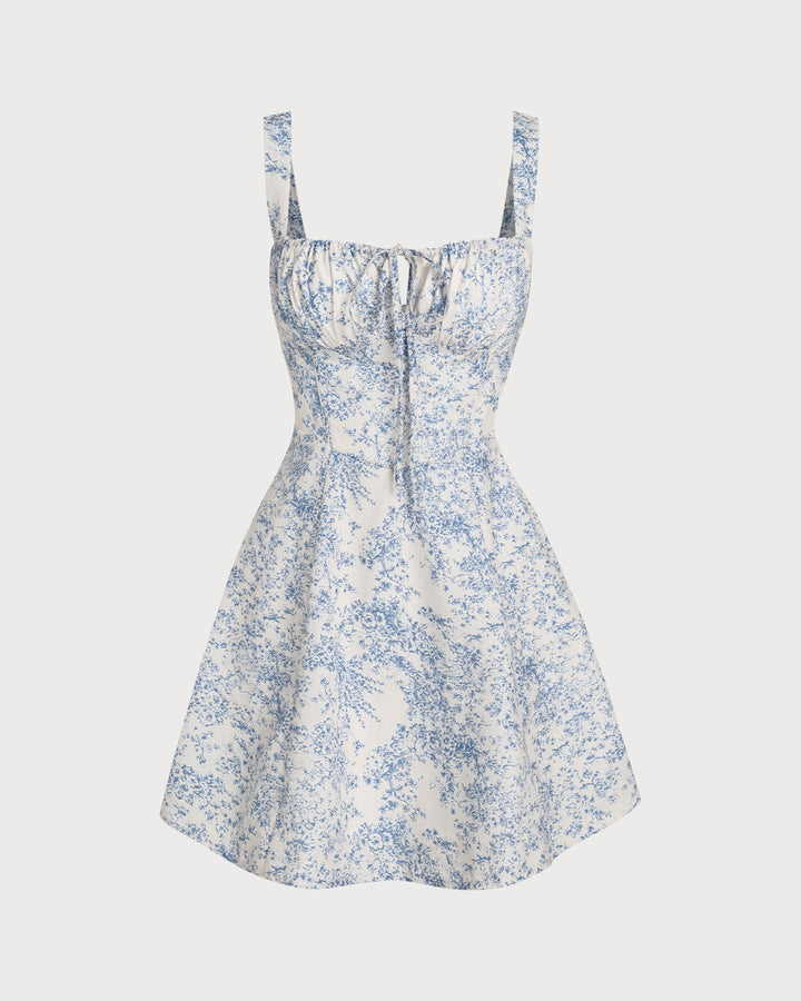 Edda | Floral Ruched Corset Mini Dress