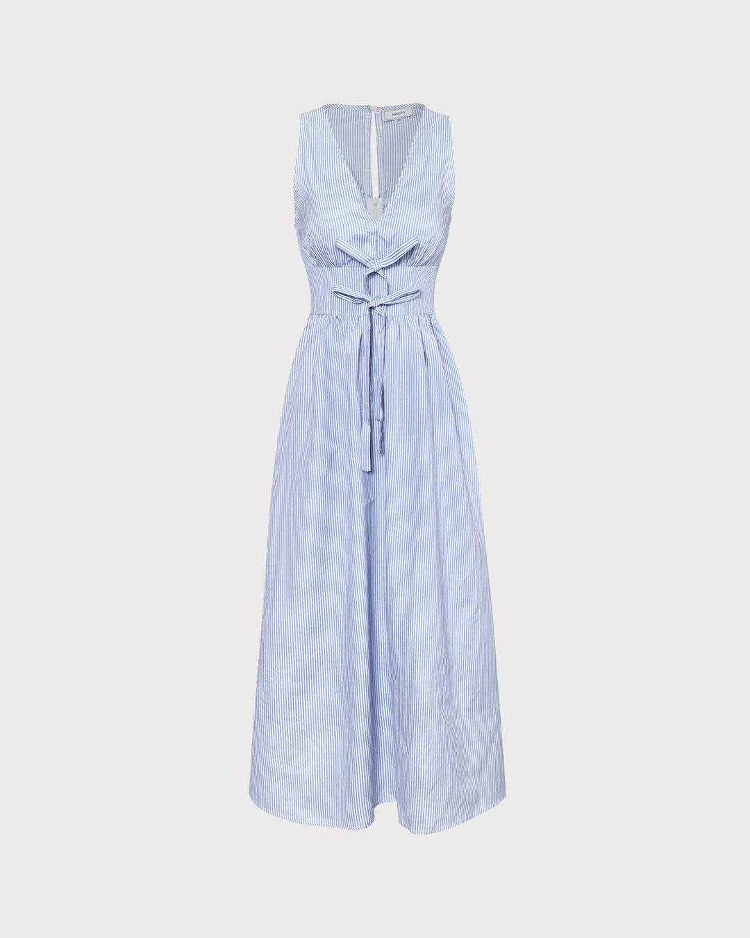Indira | V-Neck Shirred Striped Maxi Dress