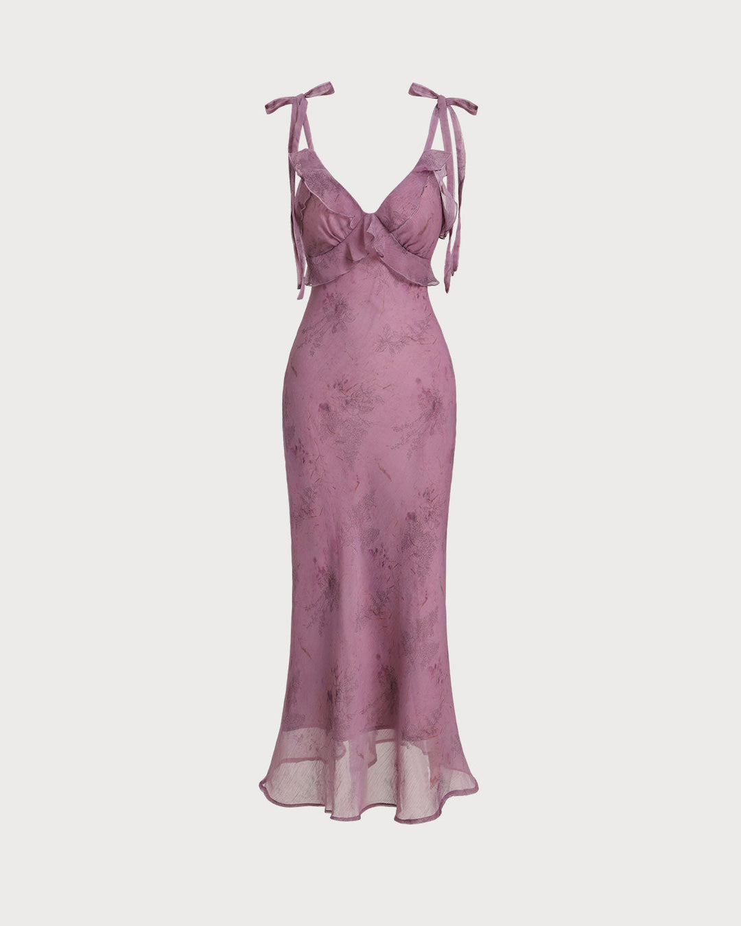 Violette | Floral Ruffle Tie Strap Midi Dress