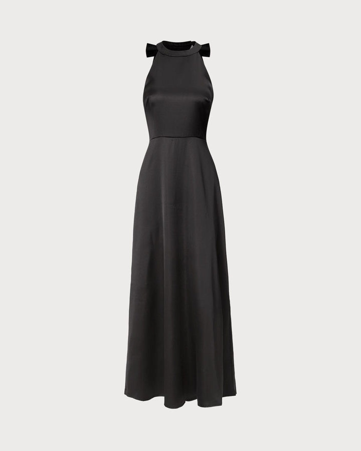 Juliette | Halter Bowknot Cutout Maxi Dress