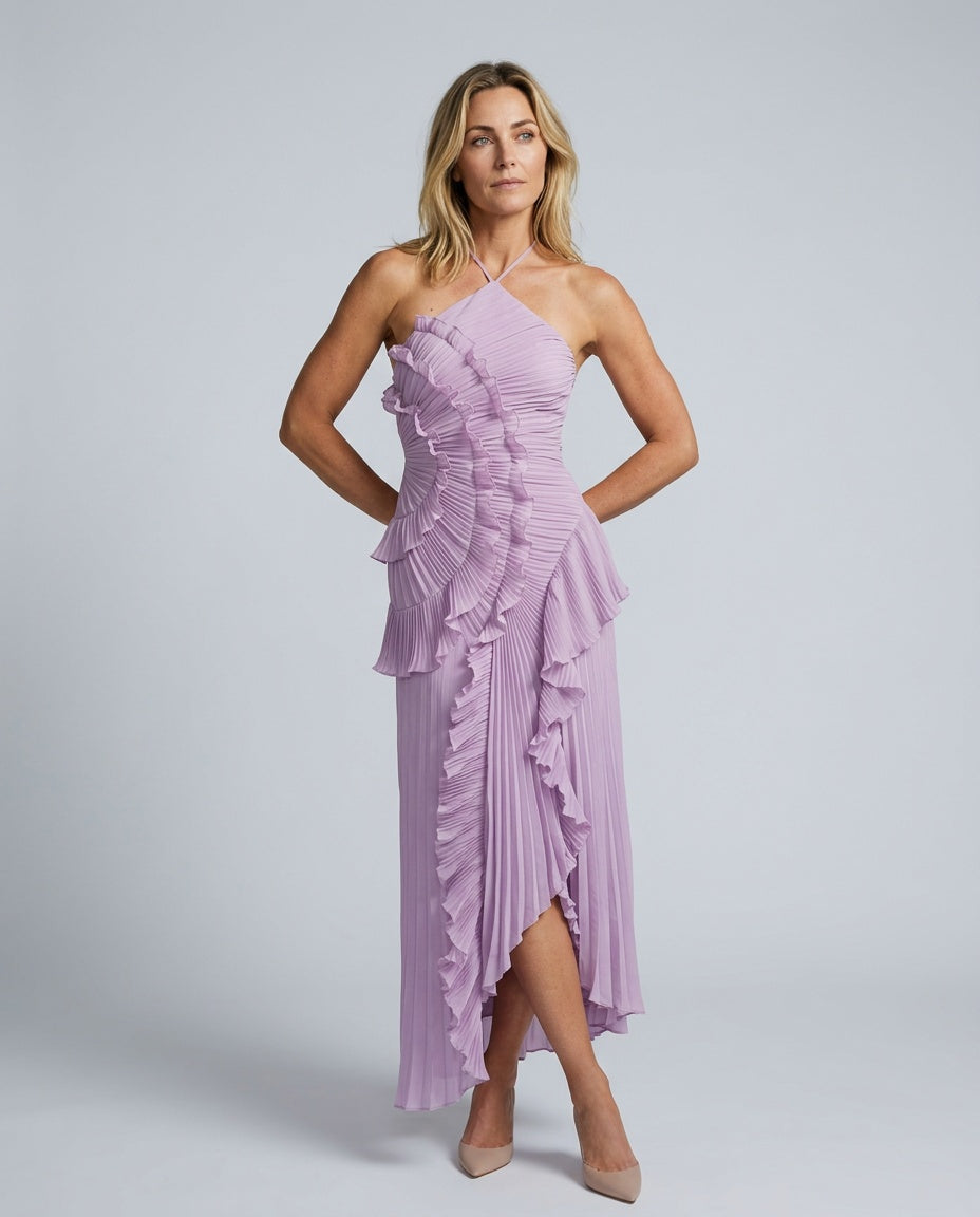Fiorelle | Ruffle Pleated Maxi Dress