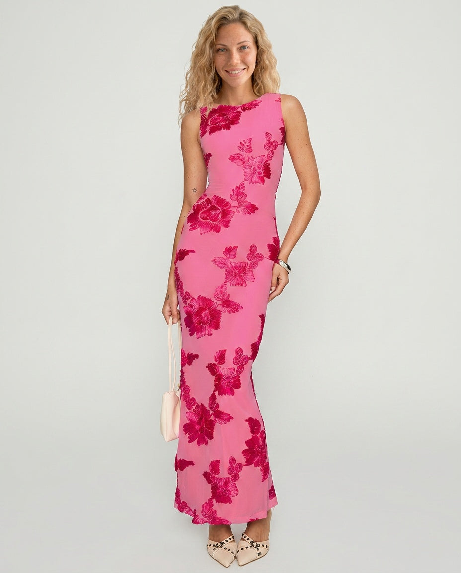 Fionna | Floral Print Wedding Guest Maxi Dress