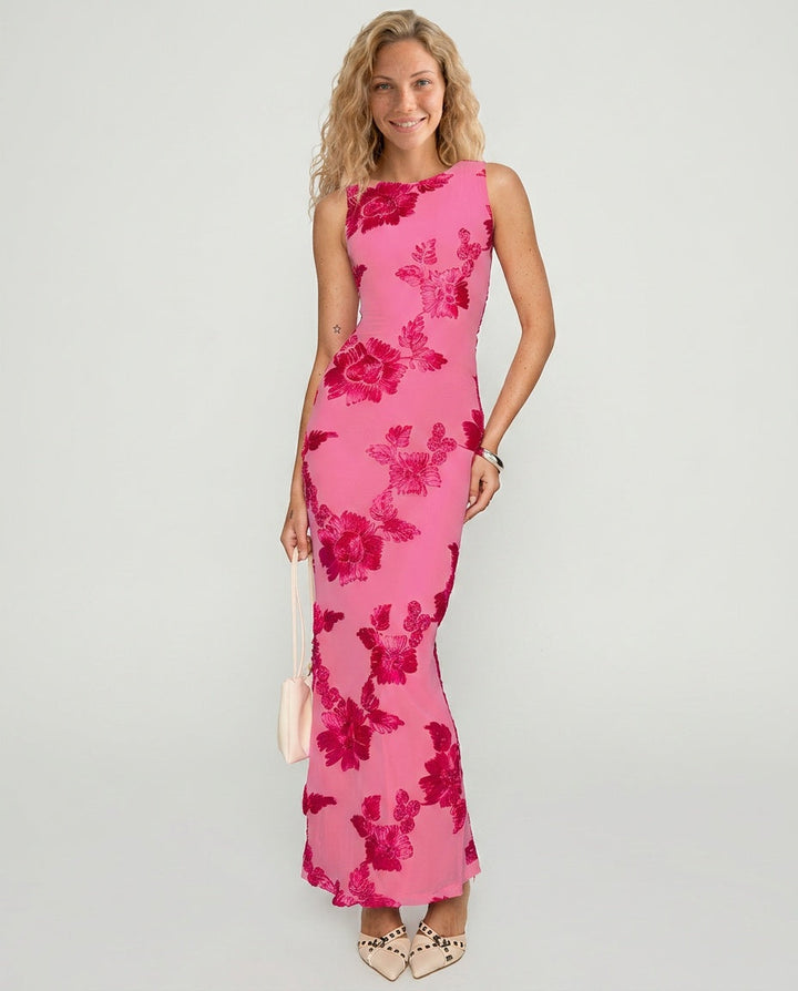 Fionna | Floral Print Wedding Guest Maxi Dress