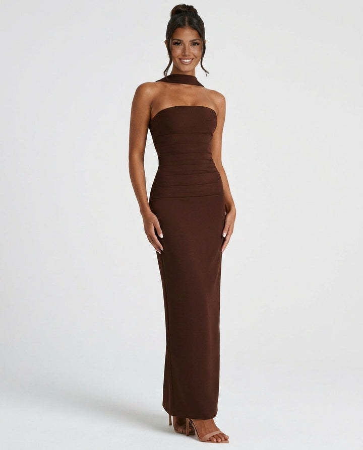 Maeve | One-Shoulder Ruched Maxi Dress