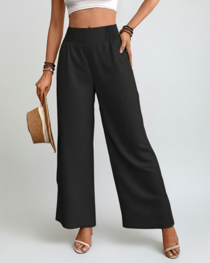 Lina | Wide-Leg Trousers with Elastic Waist