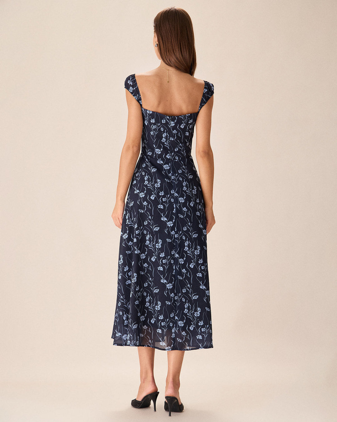 Margot | Floral Sweetheart Midi Dress