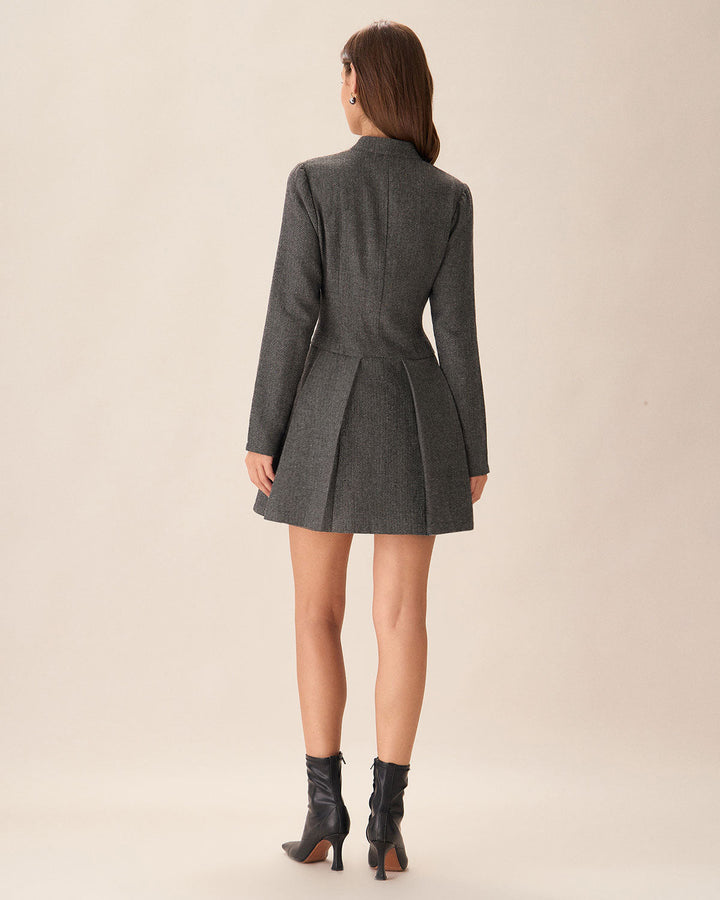 Naia | Button-Front Pleated Mini Dress