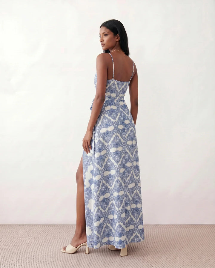 Camille | Spaghetti Strap Front Slit Maxi Dress