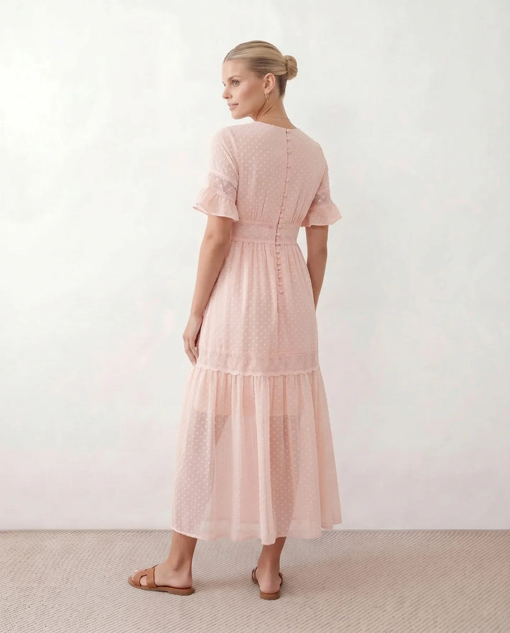 Vera | Polka Dot Empire Waist Maxi Dress