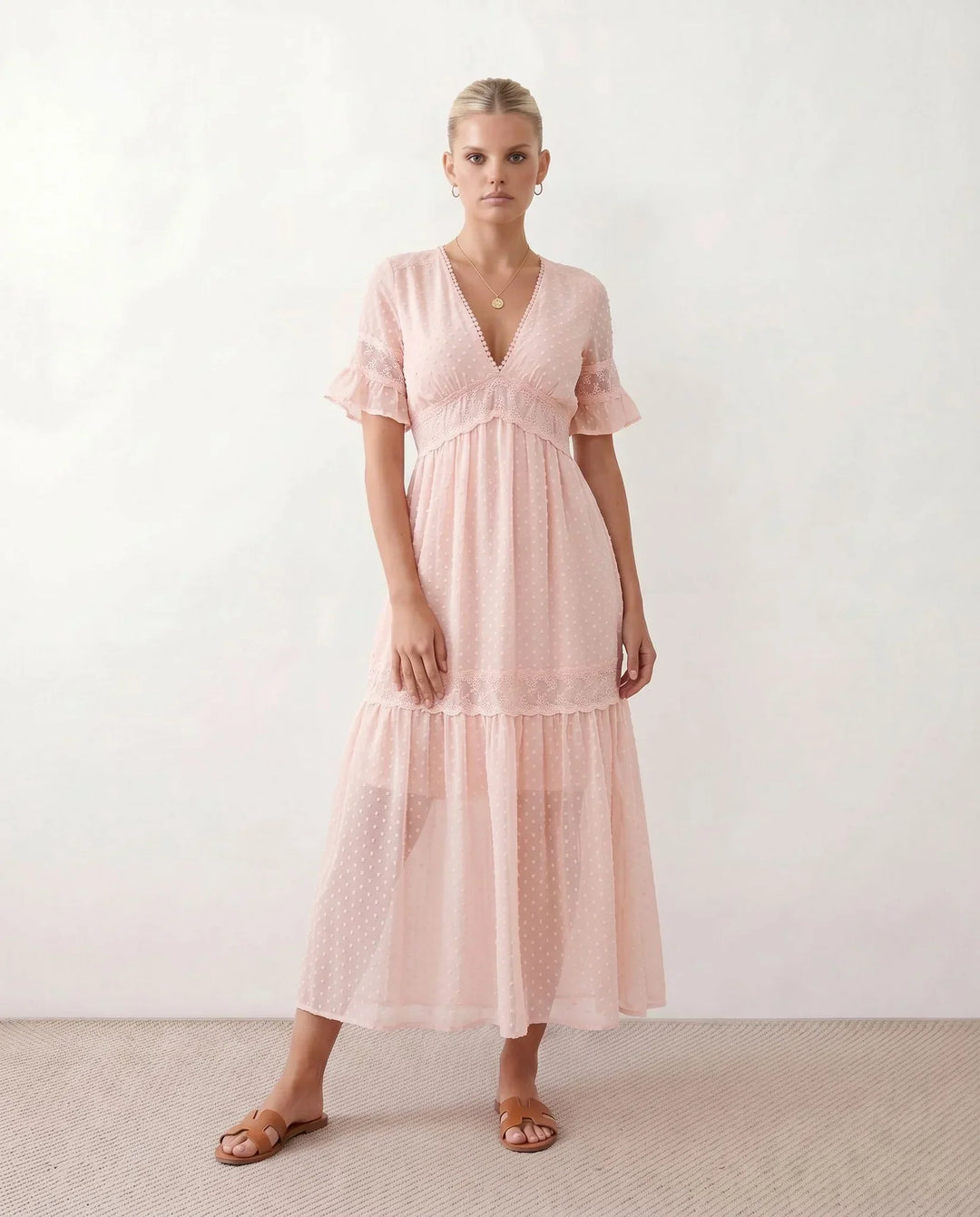 Vera | Polka Dot Empire Waist Maxi Dress