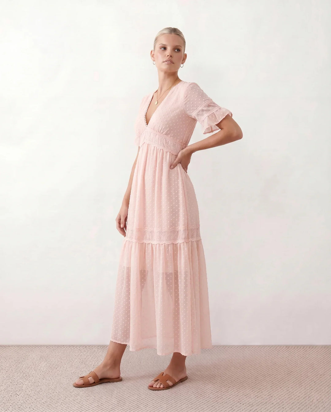 Vera | Polka Dot Empire Waist Maxi Dress