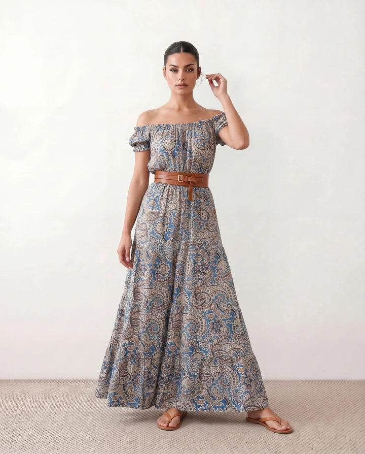 Orinda | Off-Shoulder A-Line Maxi Dress