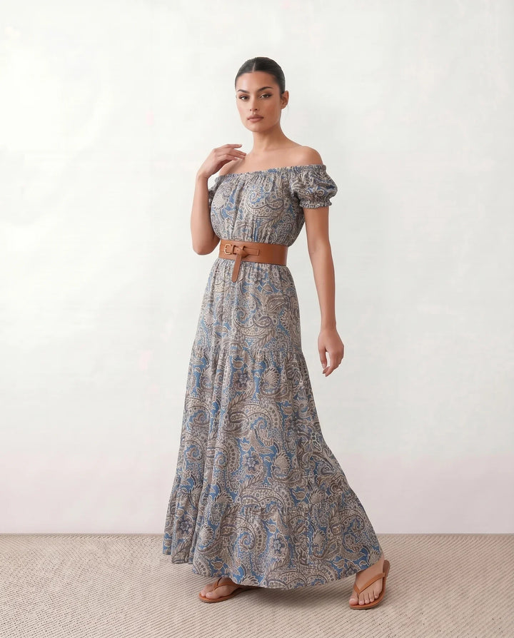 Orinda | Off-Shoulder A-Line Maxi Dress
