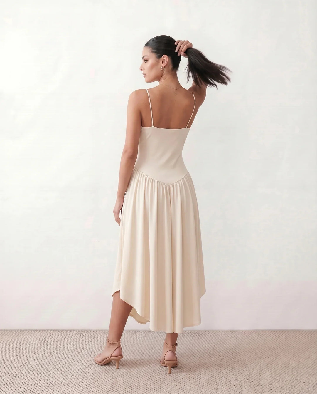 Soraya | Spaghetti Strap Low Back Midi Dress
