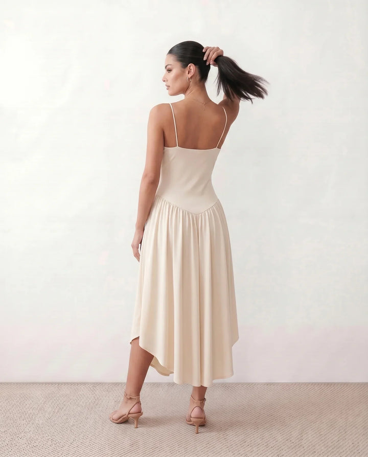 Soraya | Spaghetti Strap Low Back Midi Dress