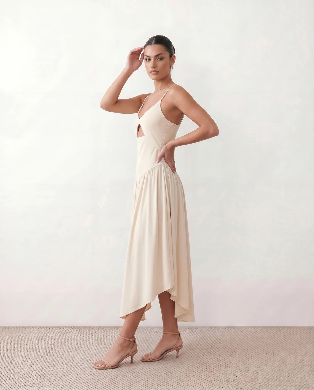 Soraya | Spaghetti Strap Low Back Midi Dress