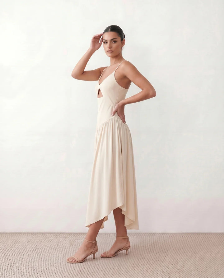 Soraya | Spaghetti Strap Low Back Midi Dress
