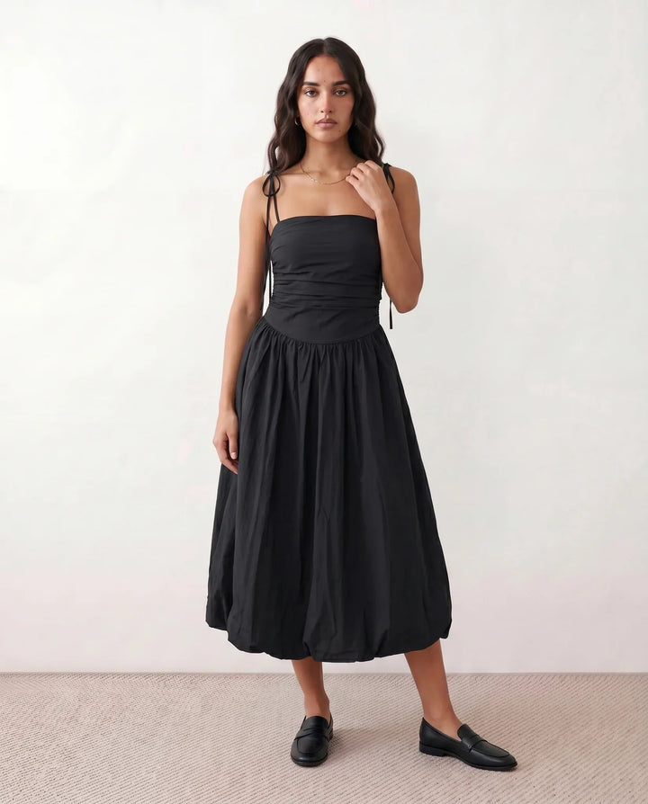 Mabel | Spaghetti Strap Low Back Midi Dress