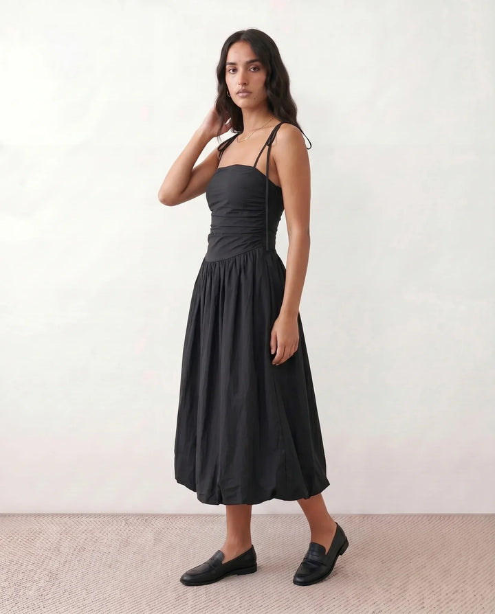 Mabel | Spaghetti Strap Low Back Midi Dress