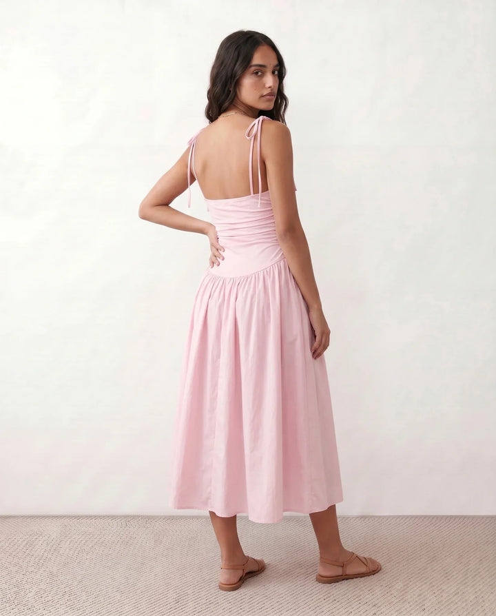 Mabel | Spaghetti Strap Low Back Midi Dress
