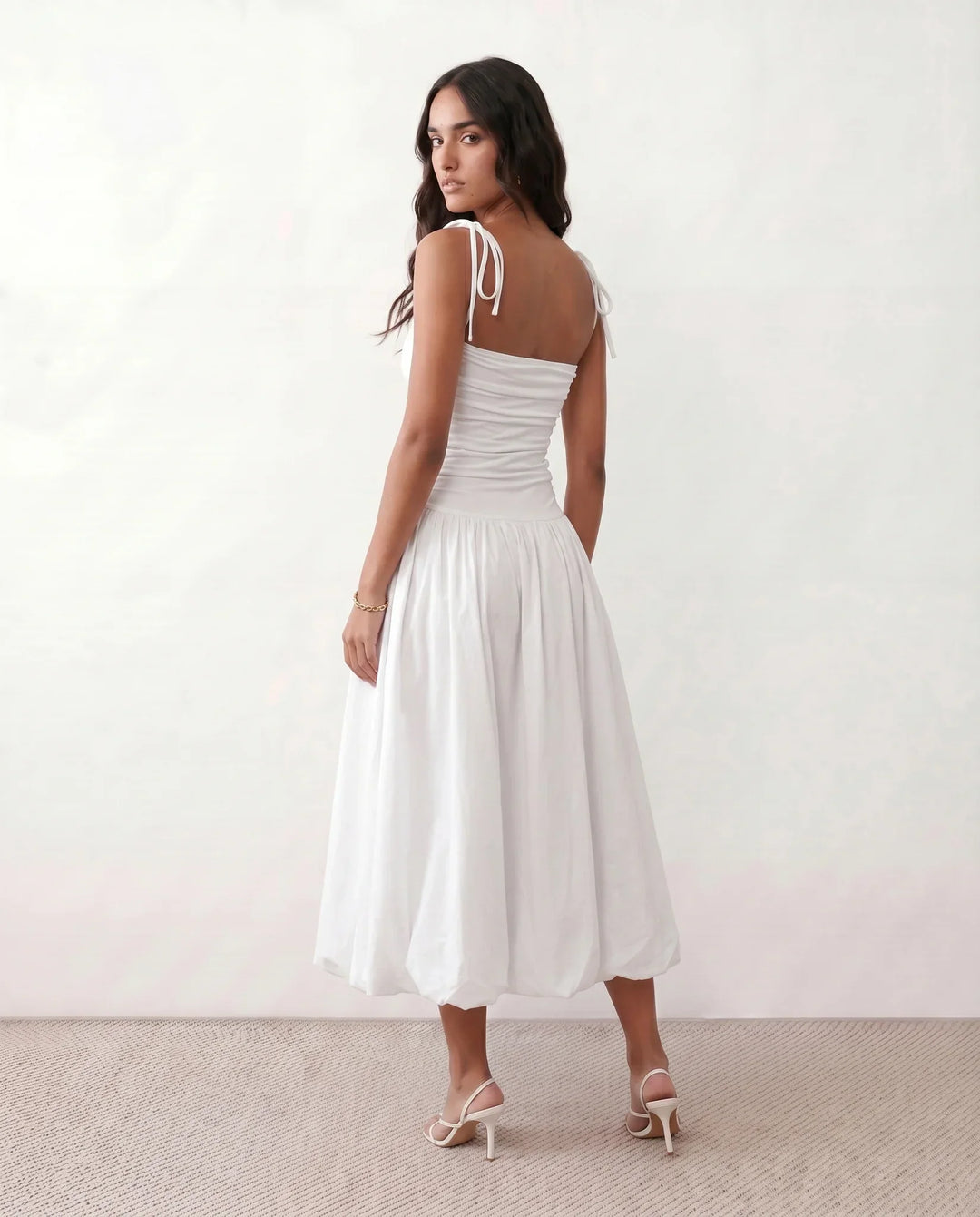 Mabel | Spaghetti Strap Low Back Midi Dress