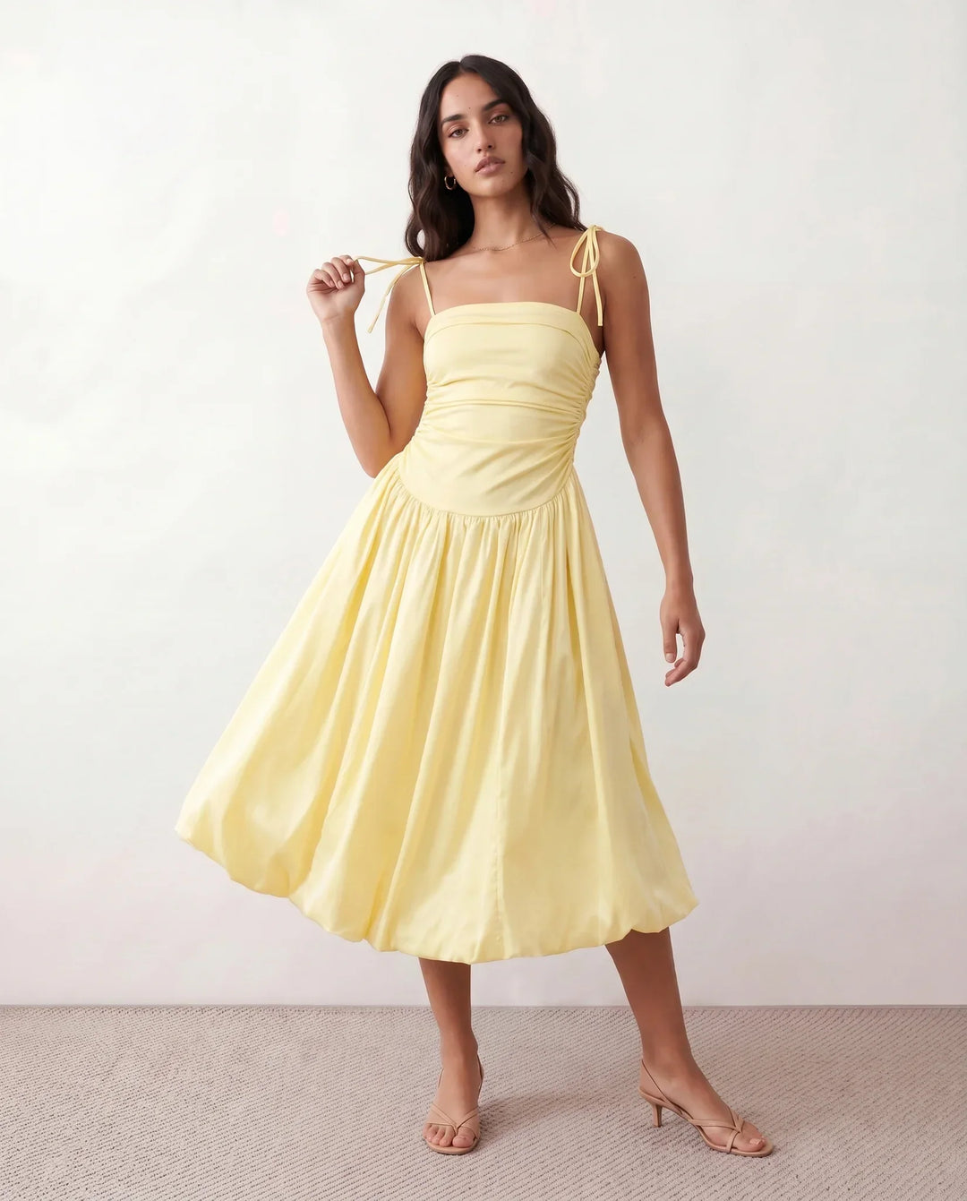 Mabel | Spaghetti Strap Low Back Midi Dress