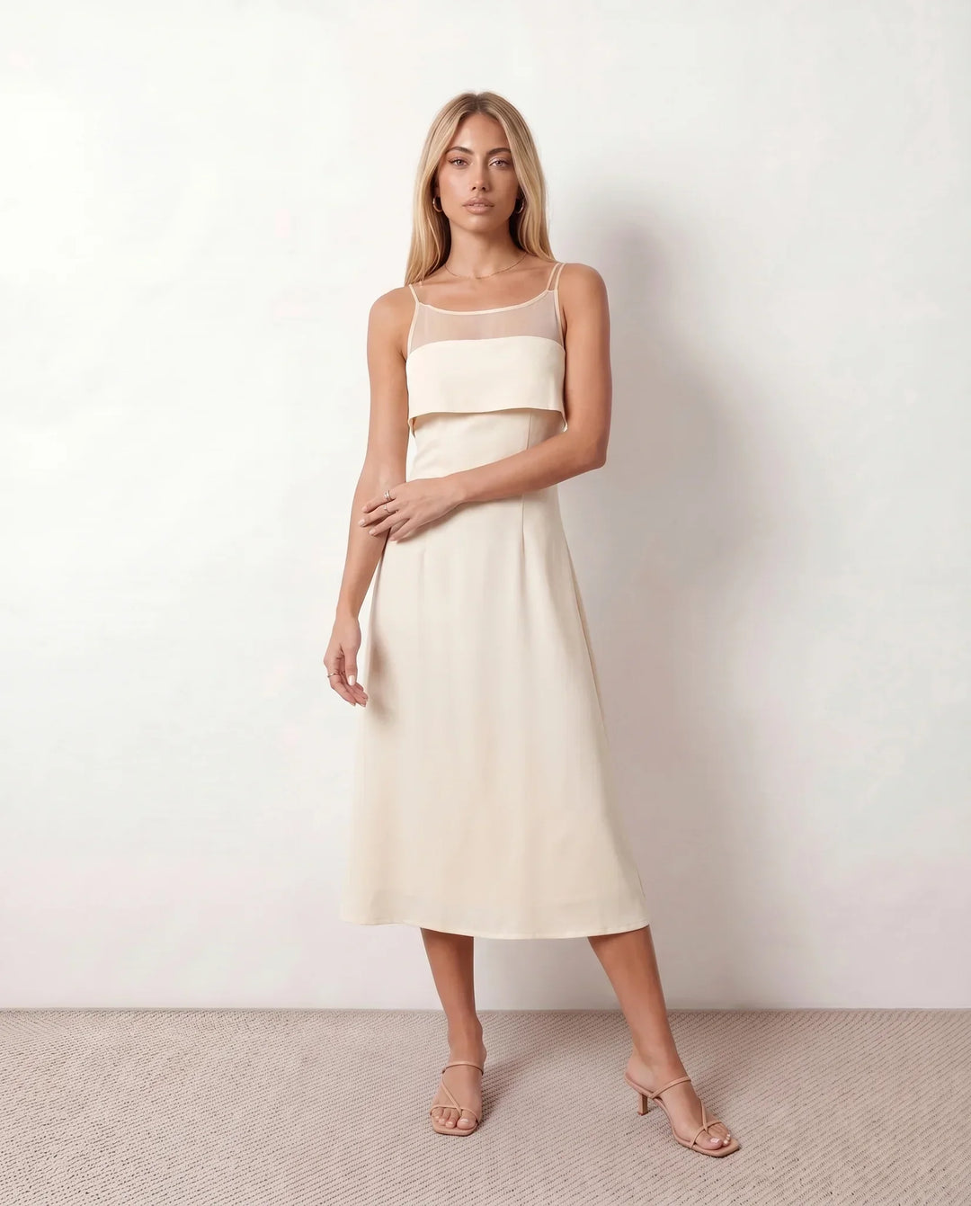 Selah | Spaghetti Strap A-Line Midi Dress
