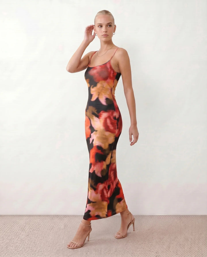 Liana | Spaghetti Strap Low Back Maxi Dress