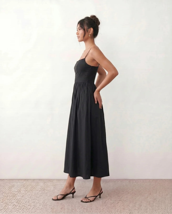 Layla | Spaghetti Strap Low Back Midi Dress