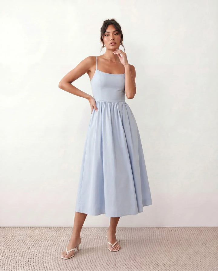 Layla | Spaghetti Strap Low Back Midi Dress
