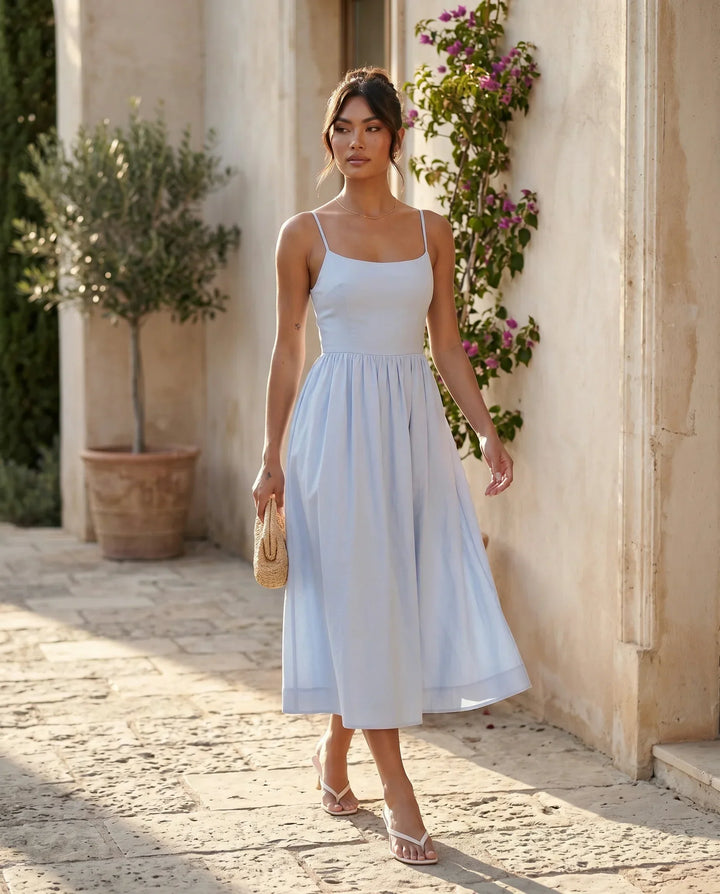 Layla | Spaghetti Strap Low Back Midi Dress