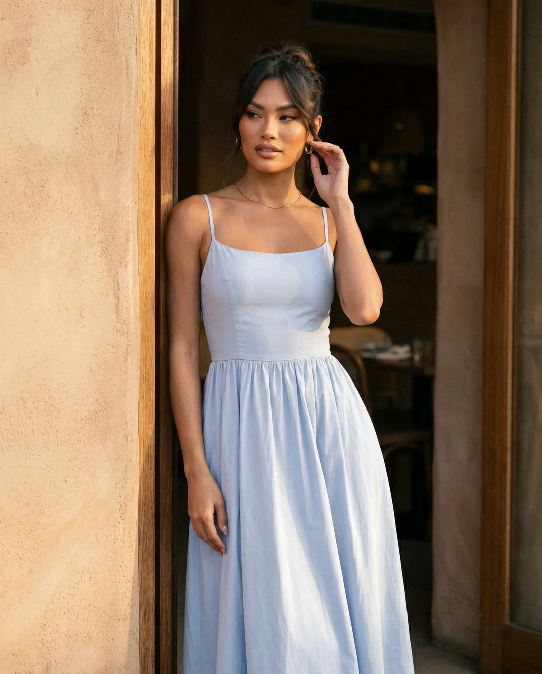 Layla | Spaghetti Strap Low Back Midi Dress