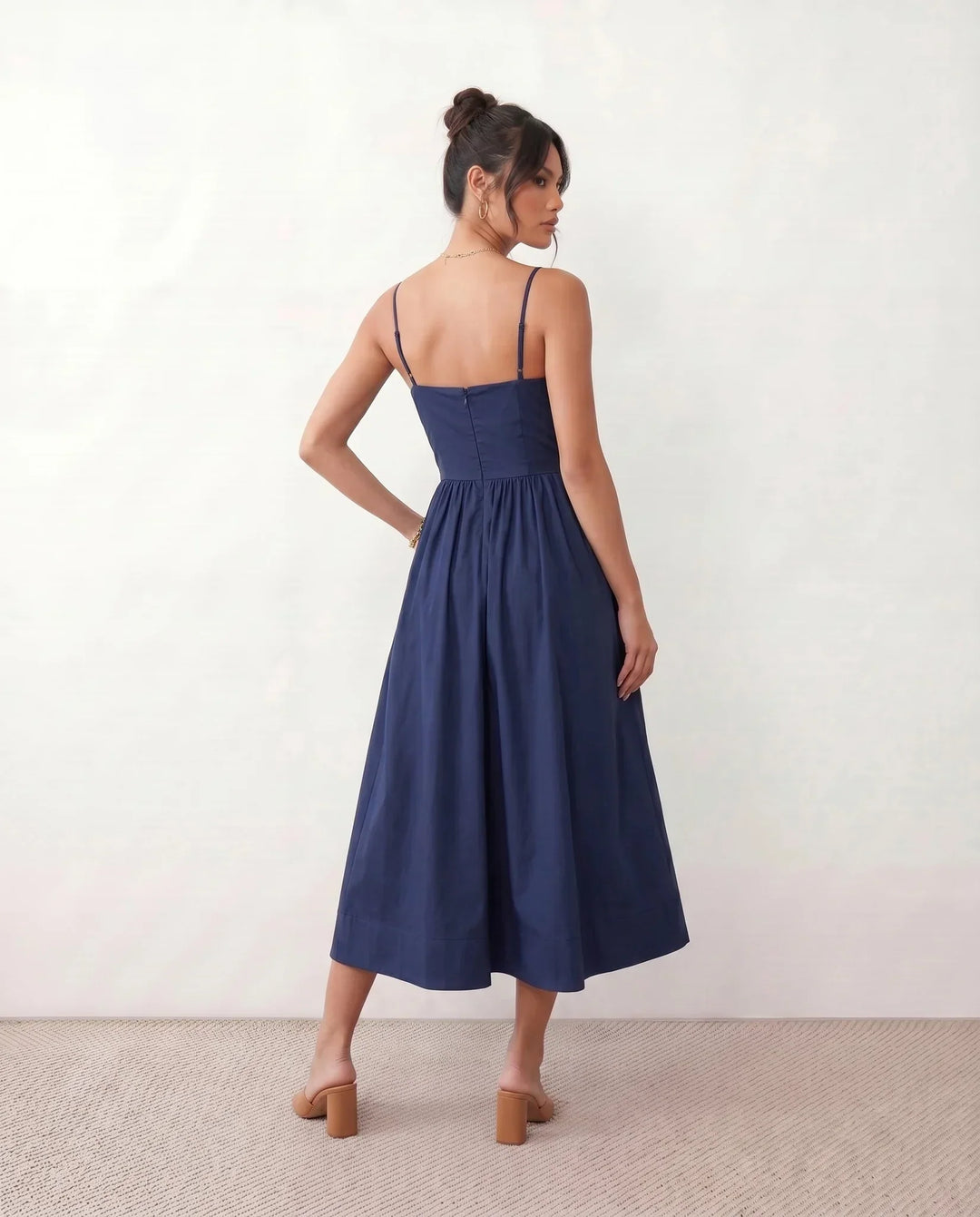 Layla | Spaghetti Strap Low Back Midi Dress