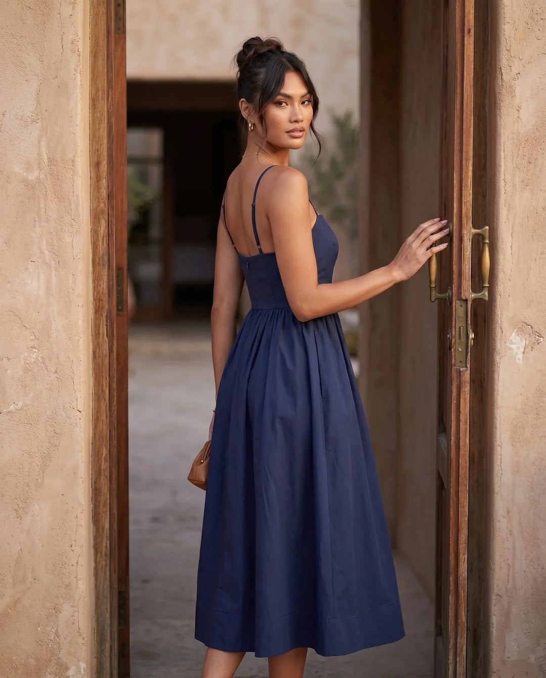 Layla | Spaghetti Strap Low Back Midi Dress