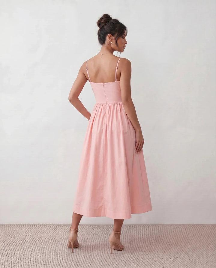 Layla | Spaghetti Strap Low Back Midi Dress