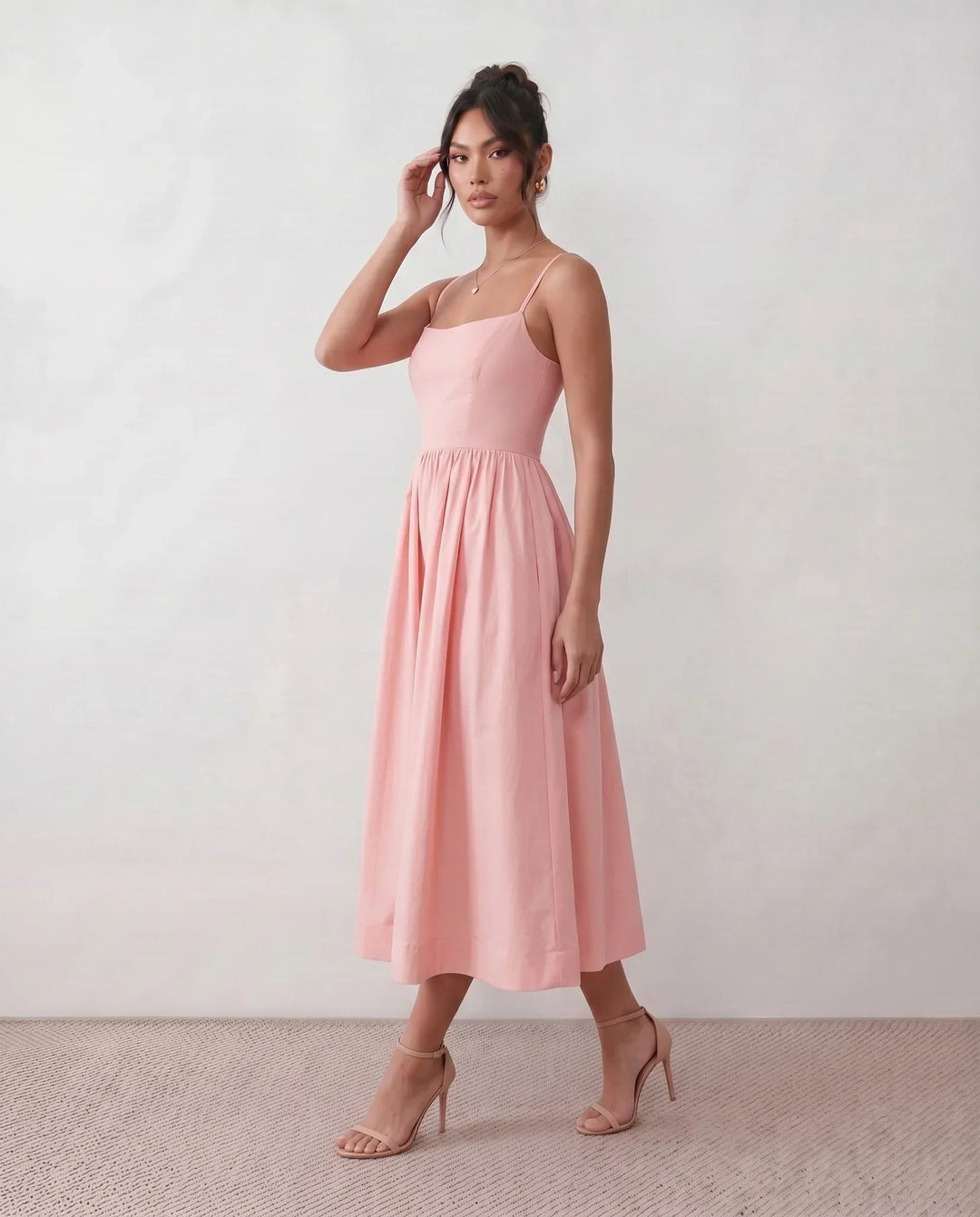 Layla | Spaghetti Strap Low Back Midi Dress