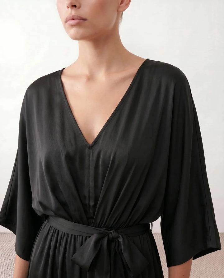 Brielle | Open Back Tie-Back Wedding Guest Maxi Dress
