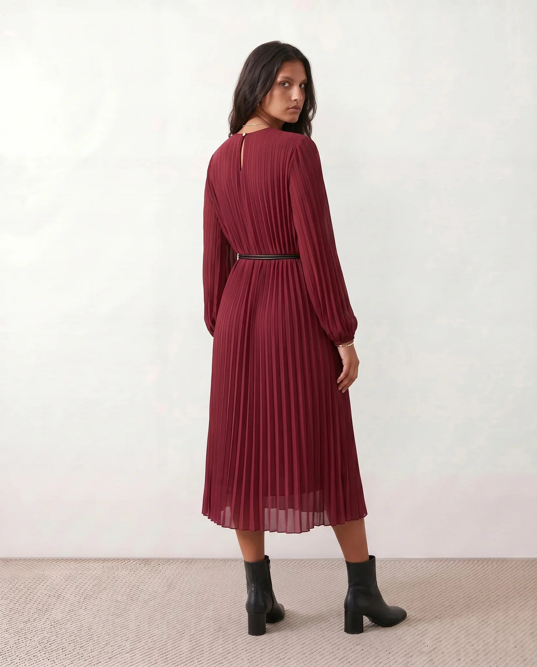 Saskia | Pleated A-Line Wedding Guest Midi Dress