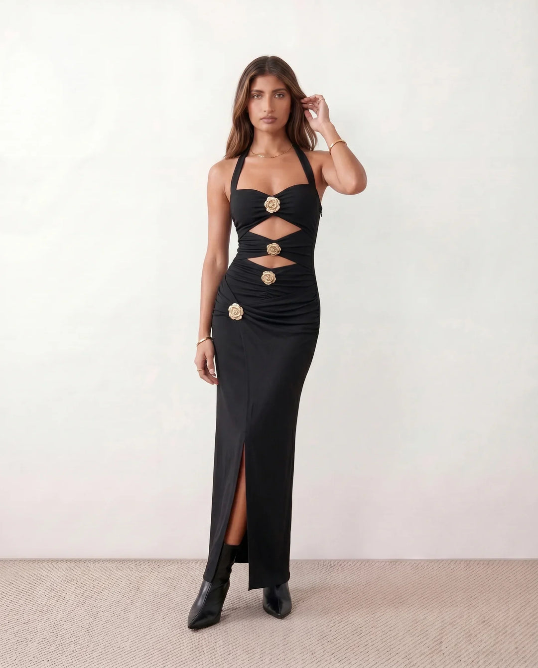 Priya | Halter Sweetheart Maxi Dress