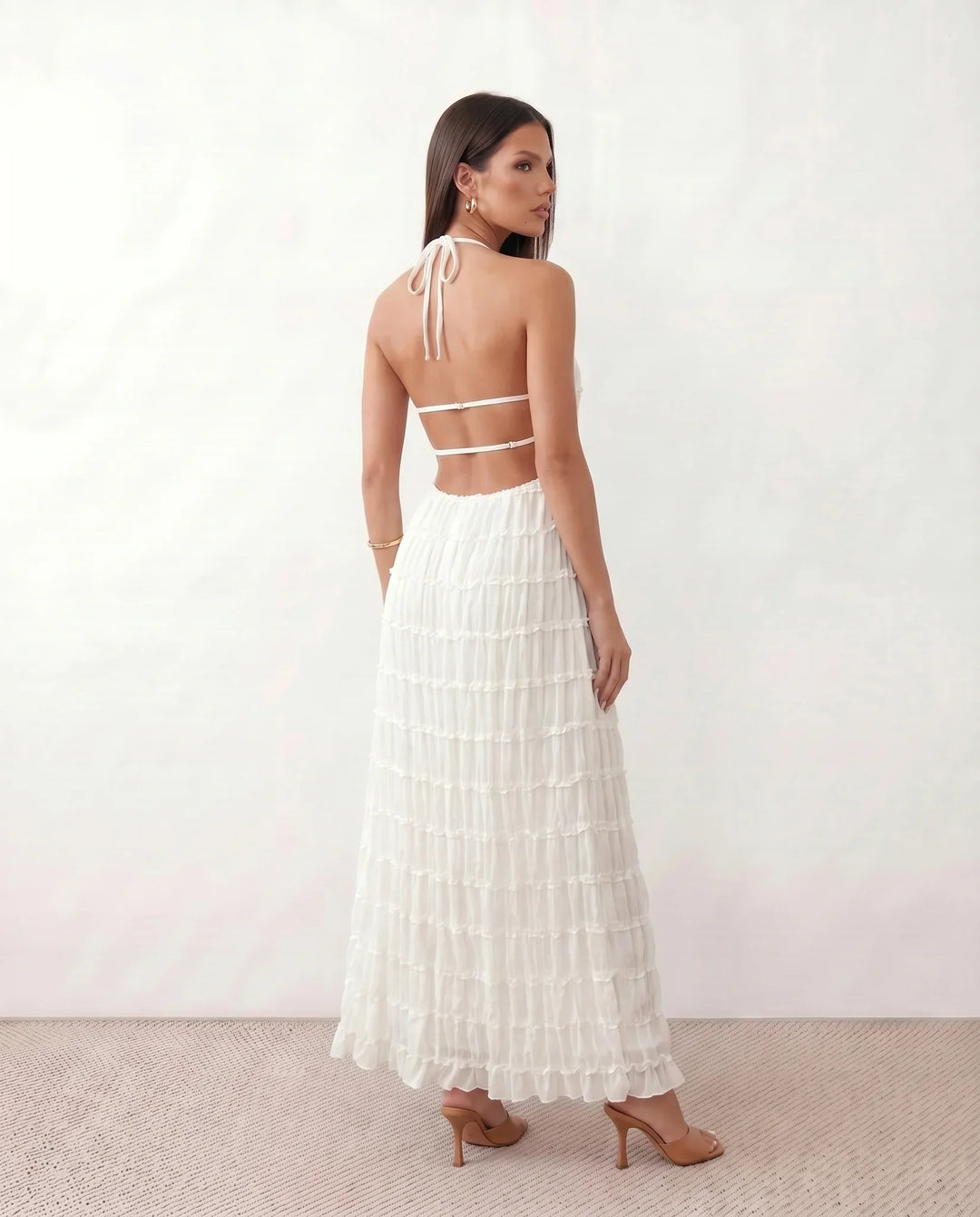 Naia | Pleated Halter Maxi Dress